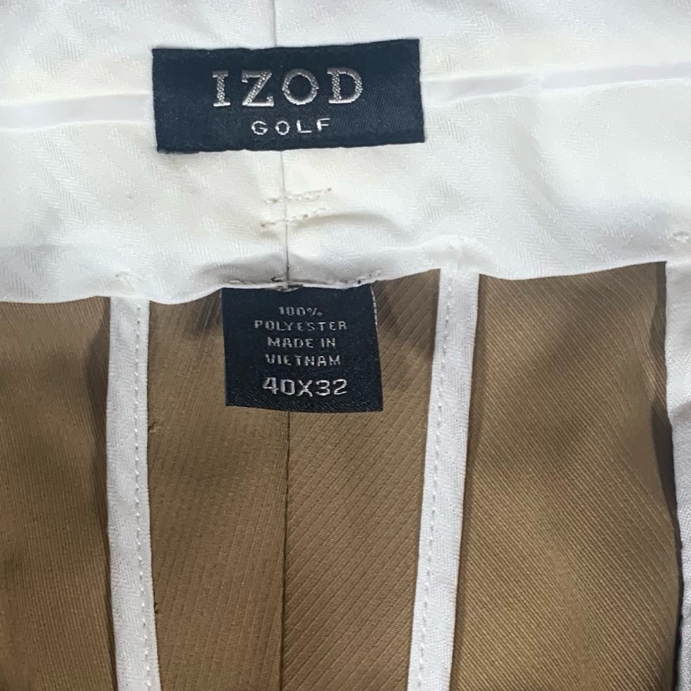 New Izod Golf Pants 40x32 Tan Cool-FX Metrix Fit - Picture 8 of 11